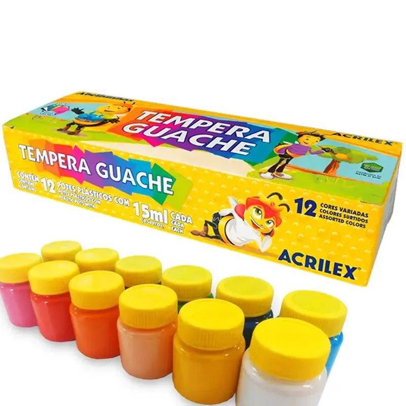 TINTA GUACHE C/12 CORES ACRILEX